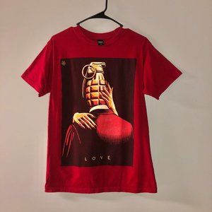 Men's Obey Graphic Tee "Love is the drug"